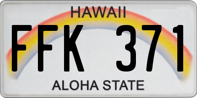 HI license plate FFK371