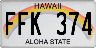 HI license plate FFK374