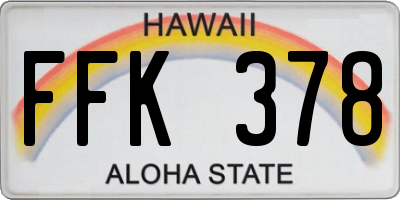 HI license plate FFK378