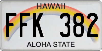 HI license plate FFK382