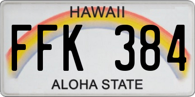 HI license plate FFK384