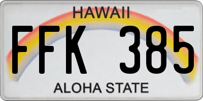 HI license plate FFK385