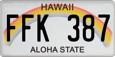 HI license plate FFK387