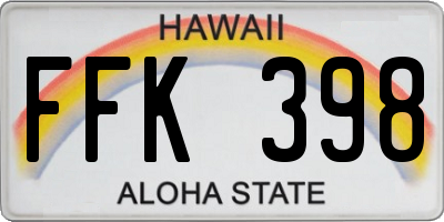 HI license plate FFK398