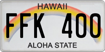 HI license plate FFK400