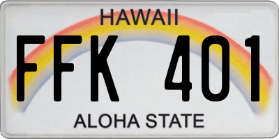 HI license plate FFK401