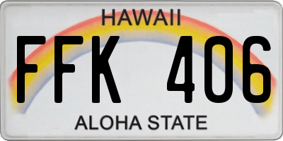HI license plate FFK406