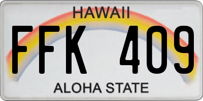 HI license plate FFK409