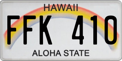 HI license plate FFK410