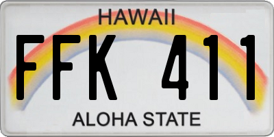 HI license plate FFK411