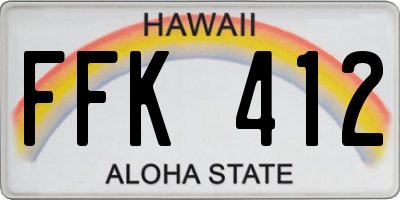 HI license plate FFK412