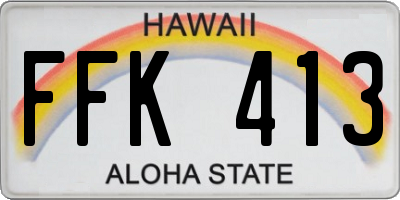 HI license plate FFK413