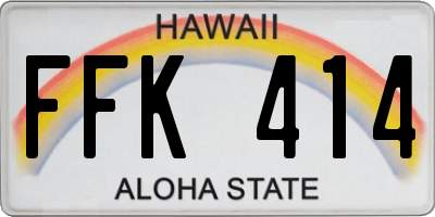 HI license plate FFK414
