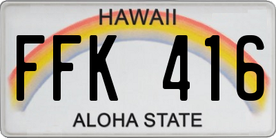 HI license plate FFK416