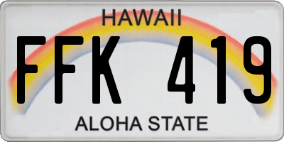 HI license plate FFK419