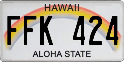 HI license plate FFK424