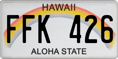HI license plate FFK426