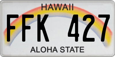 HI license plate FFK427