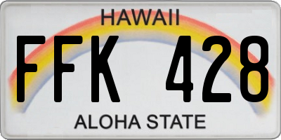 HI license plate FFK428