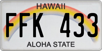 HI license plate FFK433
