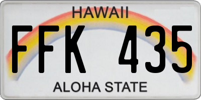 HI license plate FFK435