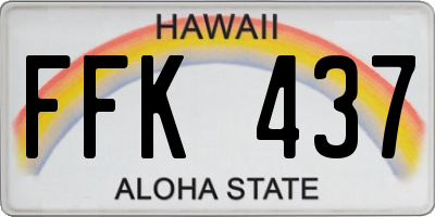 HI license plate FFK437