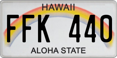 HI license plate FFK440