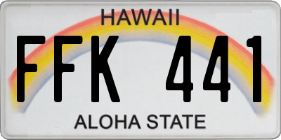 HI license plate FFK441