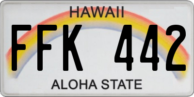 HI license plate FFK442