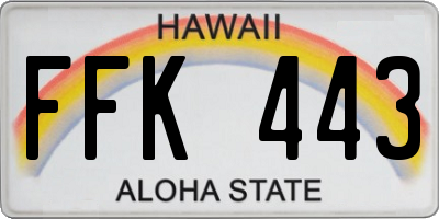 HI license plate FFK443