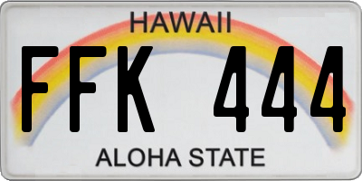 HI license plate FFK444