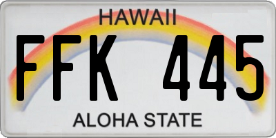 HI license plate FFK445