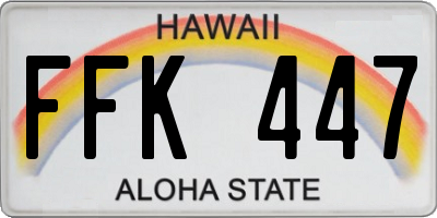 HI license plate FFK447