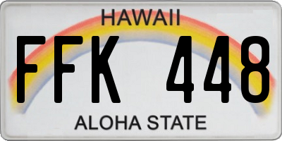 HI license plate FFK448