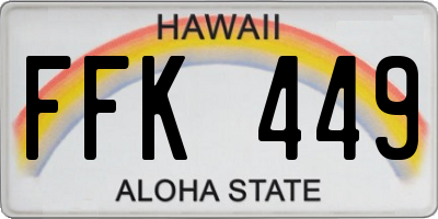 HI license plate FFK449