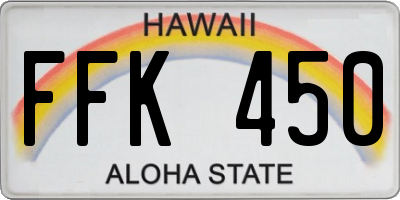 HI license plate FFK450