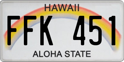 HI license plate FFK451