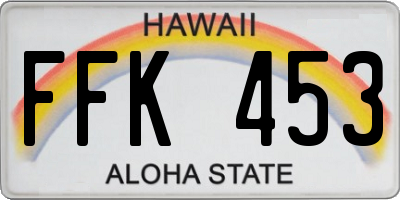 HI license plate FFK453