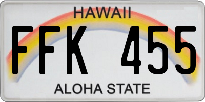 HI license plate FFK455