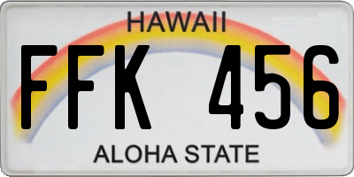 HI license plate FFK456