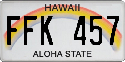 HI license plate FFK457