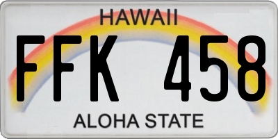 HI license plate FFK458