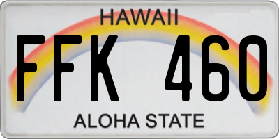 HI license plate FFK460