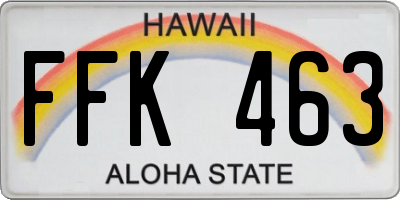 HI license plate FFK463