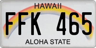 HI license plate FFK465