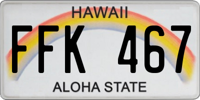 HI license plate FFK467