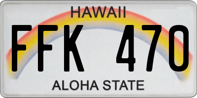 HI license plate FFK470