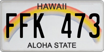 HI license plate FFK473