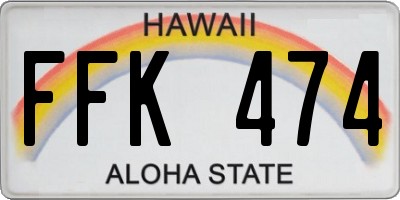 HI license plate FFK474