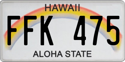 HI license plate FFK475